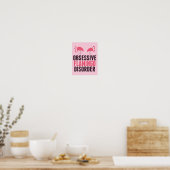 Poster Un Flamant rose Obsessionnel mignon (Cuisine)