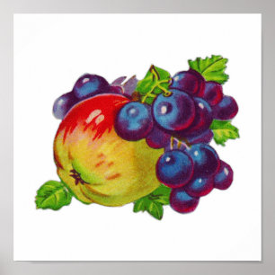 Poster Un fruit vintage à la pomme excellent pour la cuis
