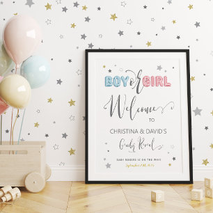 Poster Un garçon ou une fille Bienvenue à la fête de la r