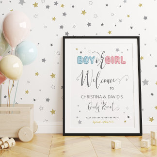 Poster Un garçon ou une fille Bienvenue à la fête de la r