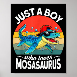 Poster Un garçon qui aime Mosasaurus Drôle Enfants Tout-p
