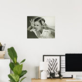 Poster Un garçon qui fait son visage (Bureau à domicile)