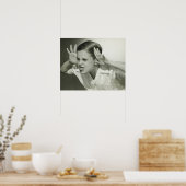 Poster Un garçon qui fait son visage (Cuisine)