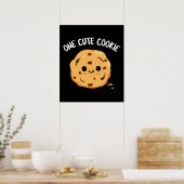 Poster Un gâteau Cookie Funny Food Pun Dark BG (Cuisine)
