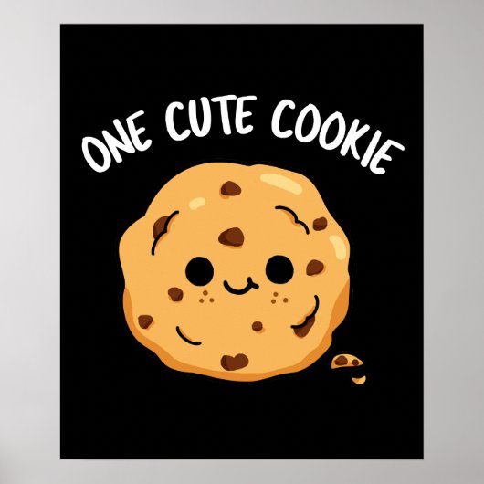 Poster Un gâteau Cookie Funny Food Pun Dark BG (Devant)