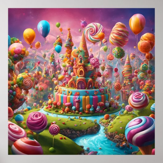 Poster Un gâteau d'anniversaire de Candyland (Devant)