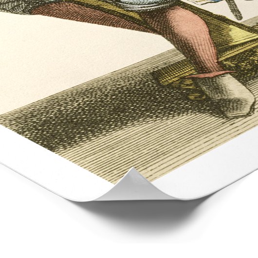 Poster Un gentleman qui joue de la harpe (gravure) (Coin)