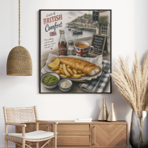 Poster Un goût de réconfort britannique Poisson traditi