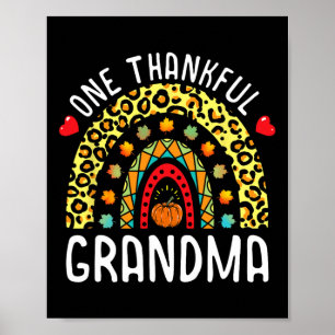 Poster Un grand merci grand-mère Thanksgiving Rainbow Leo