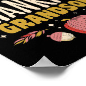 Poster Un Grandson Remercié Tee Automne Thanksgiving Auto (Coin)