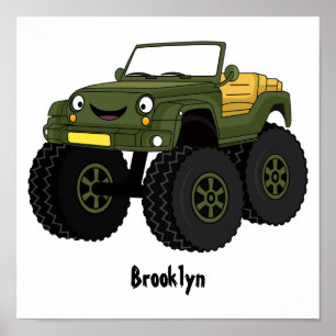 Poster Un Green Monster truck