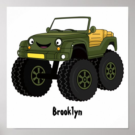 Poster Un Green Monster truck (Devant)