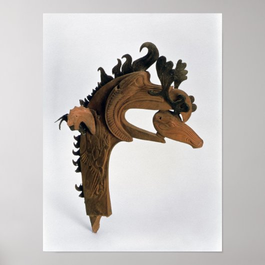 Poster Un griffon tenant un cerf dans son bec (Devant)