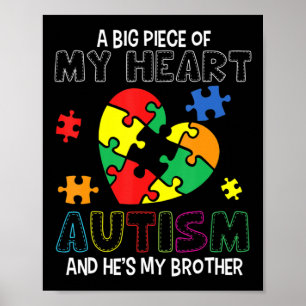 Poster Un gros morceau de mon coeur a l'autisme Il est mo