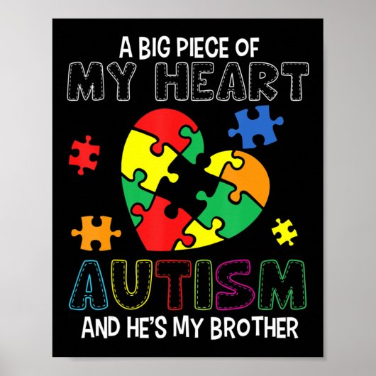 Poster Un gros morceau de mon coeur a l'autisme Il est mo (Devant)
