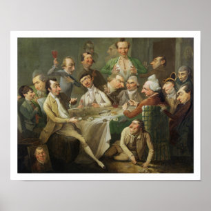 Poster Un groupe de caricature, c.1776 (huile sur la