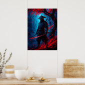 Poster Un guerrier de Samurai avec un Imaginaire de Katan (Cuisine)
