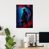 Poster Un guerrier de Samurai avec un Imaginaire de Katan (Bureau à domicile)
