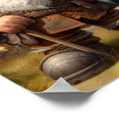 Poster Un guerrier gnome posant avec son dragon (Coin)