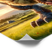 Poster Un guerrier nome posant avec son Dragon (Coin)