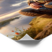 Poster Un guerrier nome se reposant avec son dragon (Coin)