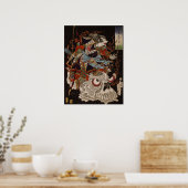 Poster Un guerrier sur le crâne par Yoshitoshi (Cuisine)