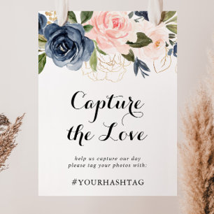 Poster Un Hashtag Hiver Fleur Élégant Capte l'Amour
