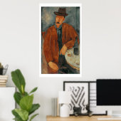 Poster Un homme assis sur une table (Bureau à domicile)