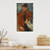 Poster Un homme assis sur une table (Cuisine)
