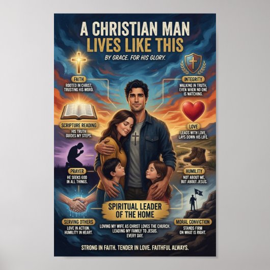 Poster Un homme chrétien vit comme ça (Devant)