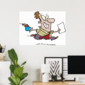 Poster Un Homme Coule Avec Du Café (Bureau à domicile)
