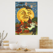 Poster Un Homme Dans La Lune Chat Noir Chat Chouette Plei (Cuisine)