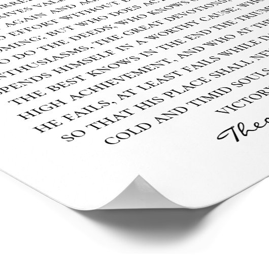 Poster Un homme dans l'arène Discours Theodore Roosevelt  (Coin)