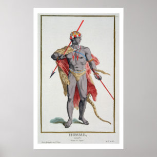 Poster Un homme des Caraïbe, 1780 (gravure colorée