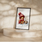 Poster Un homme en pain d'épice avec une tasse de café da