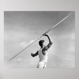 Poster Un homme lance Javelin