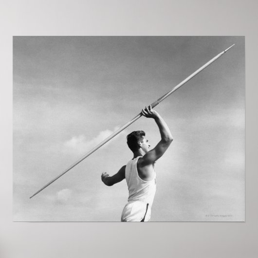 Poster Un homme lance Javelin (Devant)
