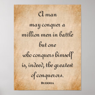 Poster Un Homme Peut Conquérir... Citation de bouddha in
