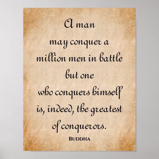 Poster Un Homme Peut Conquérir... Citation de bouddha ins (Devant)