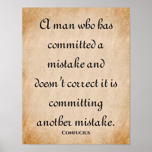 Poster Un Homme Qui... Citation Confucius Inspirationnell (Devant)