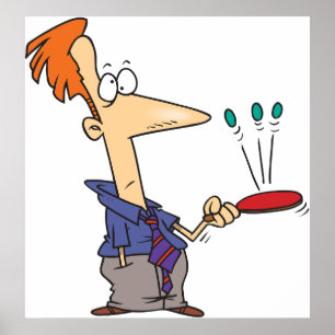 Poster Un Homme Qui Tire Des Boules Sur Une Chauve