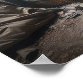 Poster Un homme sans abri qui sieste dans un bâtiment aba (Coin)