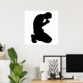 POSTER UN HOMME S'ENNUYANT DANS LA PRIÈRE (Bureau à domicile)