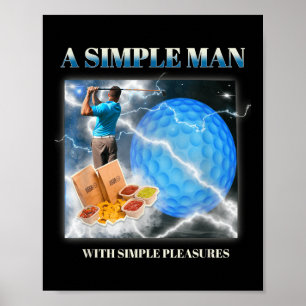 Poster Un Homme Simple Avec Des Mens De Golf Simple Plais