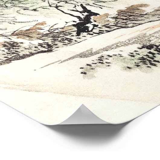 Poster Un homme traversant le pont par Kōno Bairei Faux C (Coin)