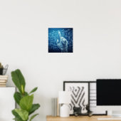 Poster Un humanoïde interagissant avec une feuille de don (Bureau à domicile)