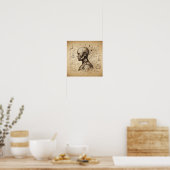 Poster Un humanoïde superposé sur une feuille de données (Cuisine)