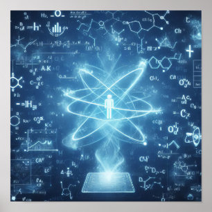 Poster Un humanoïde superposé sur une feuille de données