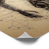 Poster Un humanoïde superposé sur une feuille de données (Coin)