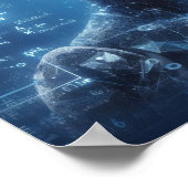 Poster Un humanoïde superposé sur une feuille de données (Coin)